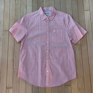 Salmon colored size medium Penguin short sleeve button-up.